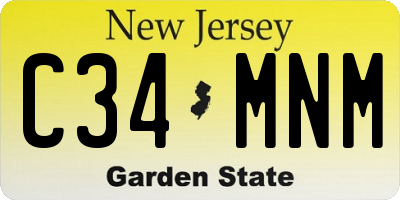 NJ license plate C34MNM