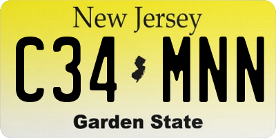 NJ license plate C34MNN
