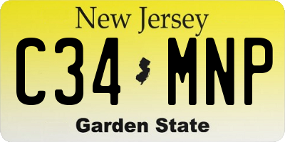 NJ license plate C34MNP