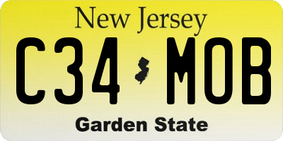 NJ license plate C34MOB