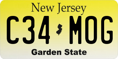 NJ license plate C34MOG
