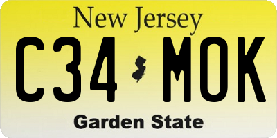 NJ license plate C34MOK