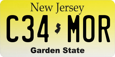 NJ license plate C34MOR