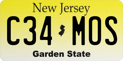 NJ license plate C34MOS