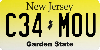 NJ license plate C34MOU