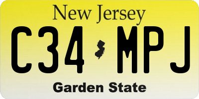 NJ license plate C34MPJ