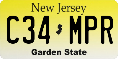 NJ license plate C34MPR