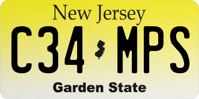 NJ license plate C34MPS