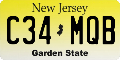 NJ license plate C34MQB