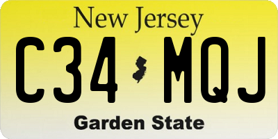 NJ license plate C34MQJ