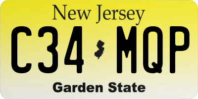 NJ license plate C34MQP