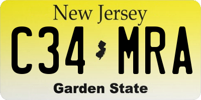 NJ license plate C34MRA