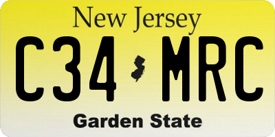 NJ license plate C34MRC