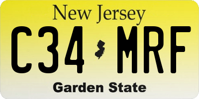 NJ license plate C34MRF