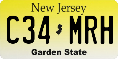 NJ license plate C34MRH