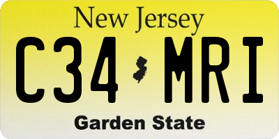 NJ license plate C34MRI