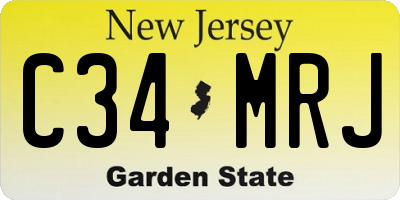 NJ license plate C34MRJ