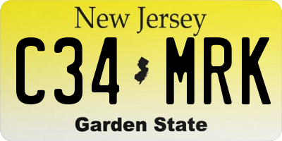 NJ license plate C34MRK