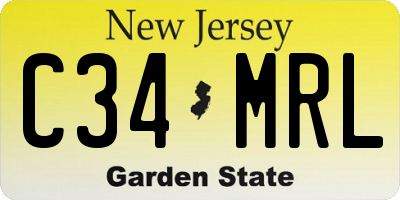NJ license plate C34MRL