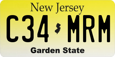 NJ license plate C34MRM