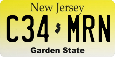 NJ license plate C34MRN