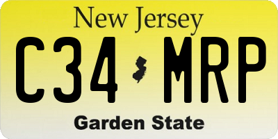 NJ license plate C34MRP