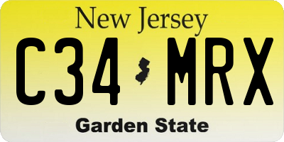 NJ license plate C34MRX