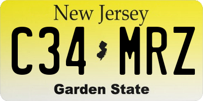 NJ license plate C34MRZ