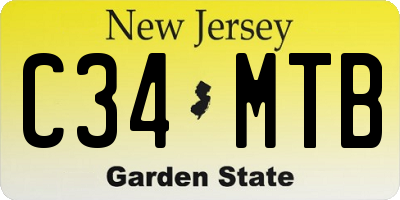 NJ license plate C34MTB