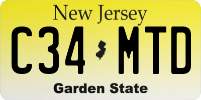 NJ license plate C34MTD