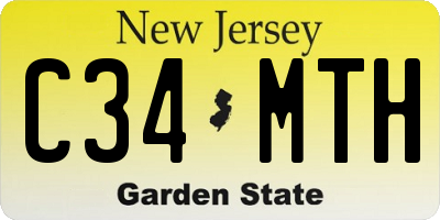 NJ license plate C34MTH