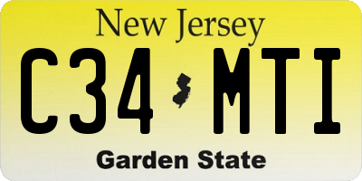 NJ license plate C34MTI