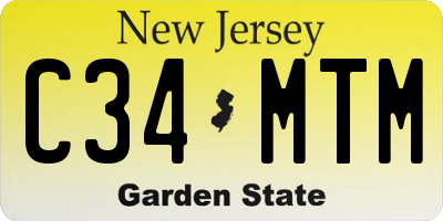 NJ license plate C34MTM