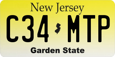 NJ license plate C34MTP