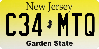 NJ license plate C34MTQ