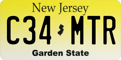 NJ license plate C34MTR