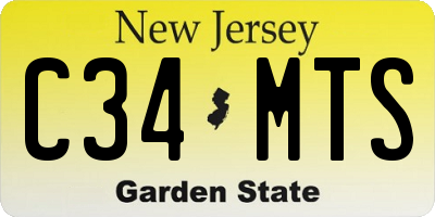 NJ license plate C34MTS