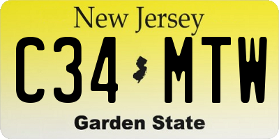 NJ license plate C34MTW