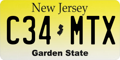 NJ license plate C34MTX