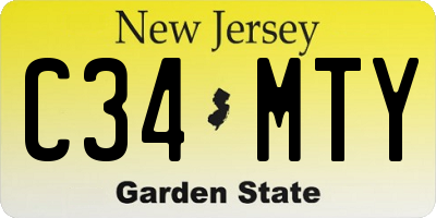 NJ license plate C34MTY