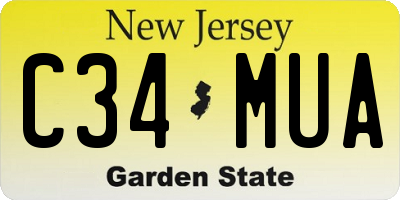 NJ license plate C34MUA