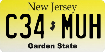 NJ license plate C34MUH