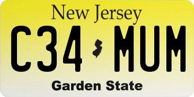 NJ license plate C34MUM