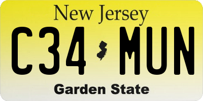 NJ license plate C34MUN
