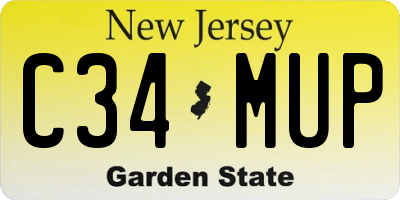 NJ license plate C34MUP