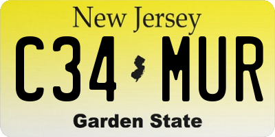 NJ license plate C34MUR