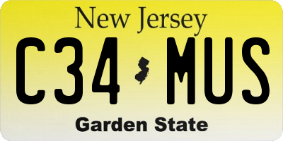 NJ license plate C34MUS
