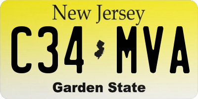 NJ license plate C34MVA