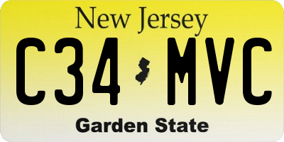 NJ license plate C34MVC