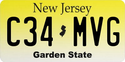NJ license plate C34MVG